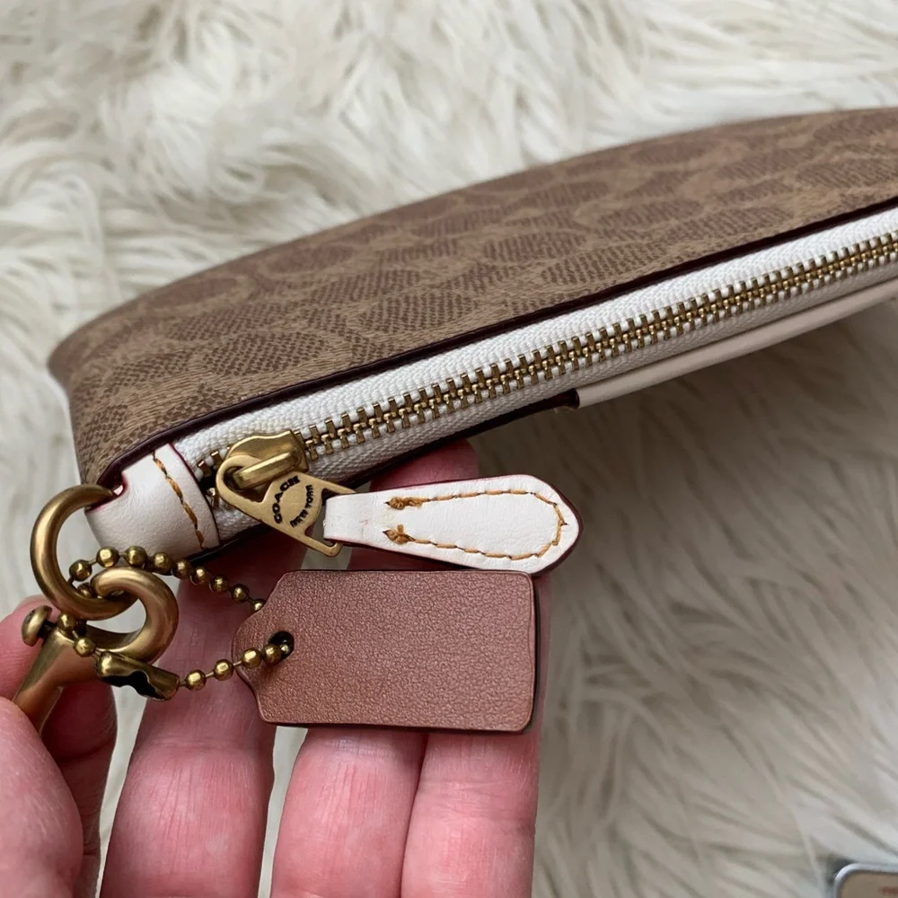 Coach Small Wristlet In Colorblock Signature Canvas - Picture 9 of 15